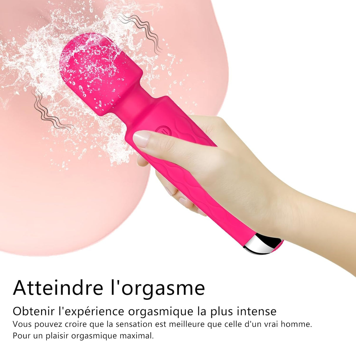 Vibrator Wand,Adult Sex Toy Wand, G Spot Dildo, Clit Vibrator, Sex Vibrators,Clitoris Stimulation,With 8 Speeds & 20 Patterns, Quiet,Fully Waterproof,Vibrating Wand for Her Pleasure (Rose Red)