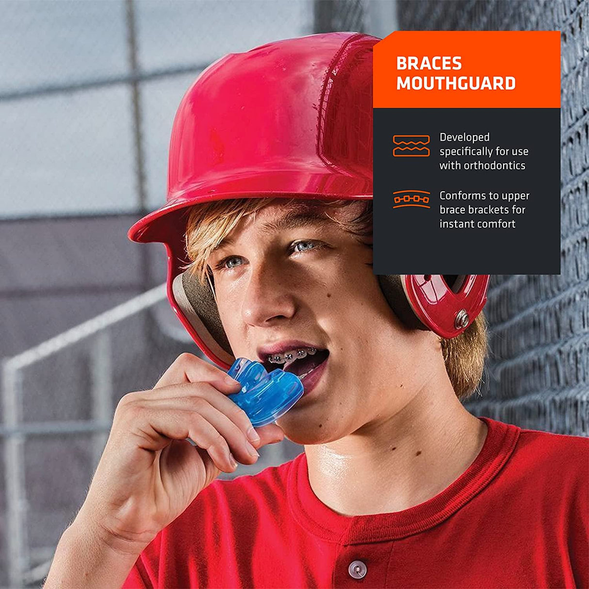 Shock Doctor Mouth Guard for Braces for Sports, Orthodontic Mouth Guard for Braces, Upper & Lower Mouthguard, Mouth Guard for Lacrosse, Hockey, Baseball, Football, Braces Mouth Guard