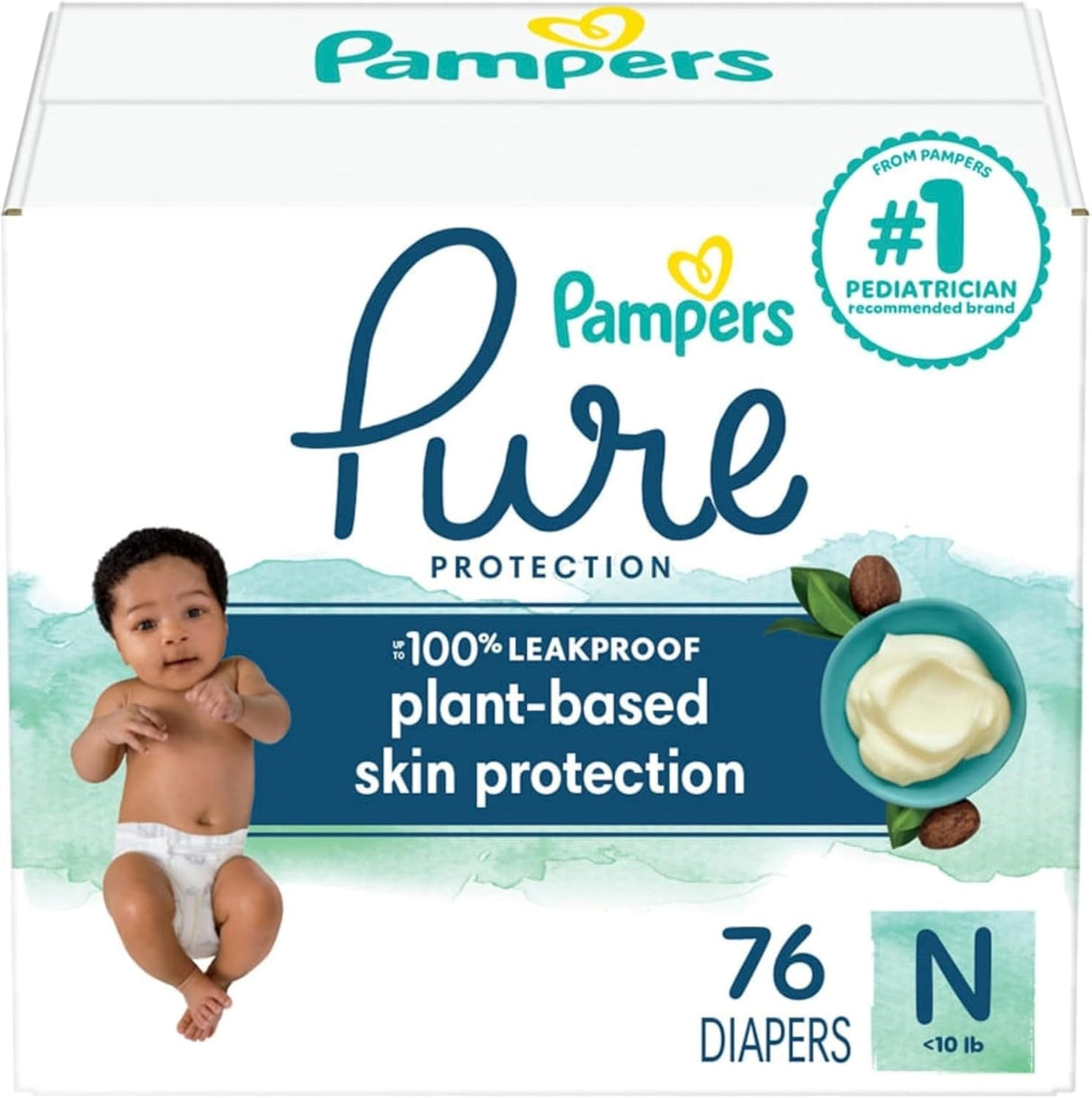 Pampers Pure Protection Diapers - Size 5, One Month Supply (132 Count), Hypoallergenic Premium Disposable Baby Diapers