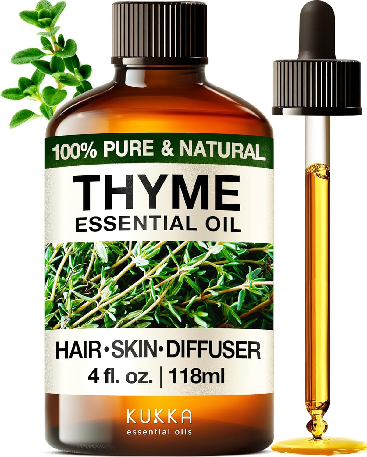 Kukka Tea Tree Oil for Skin, Healthy Hair & Toenails - Huge 4 Fl Oz - 100% Pure Natural Australian Tea Tree Essential Oil - Experience Therapeutic Melaleuca Oil for Scalp, Nails & Soap Making Scent