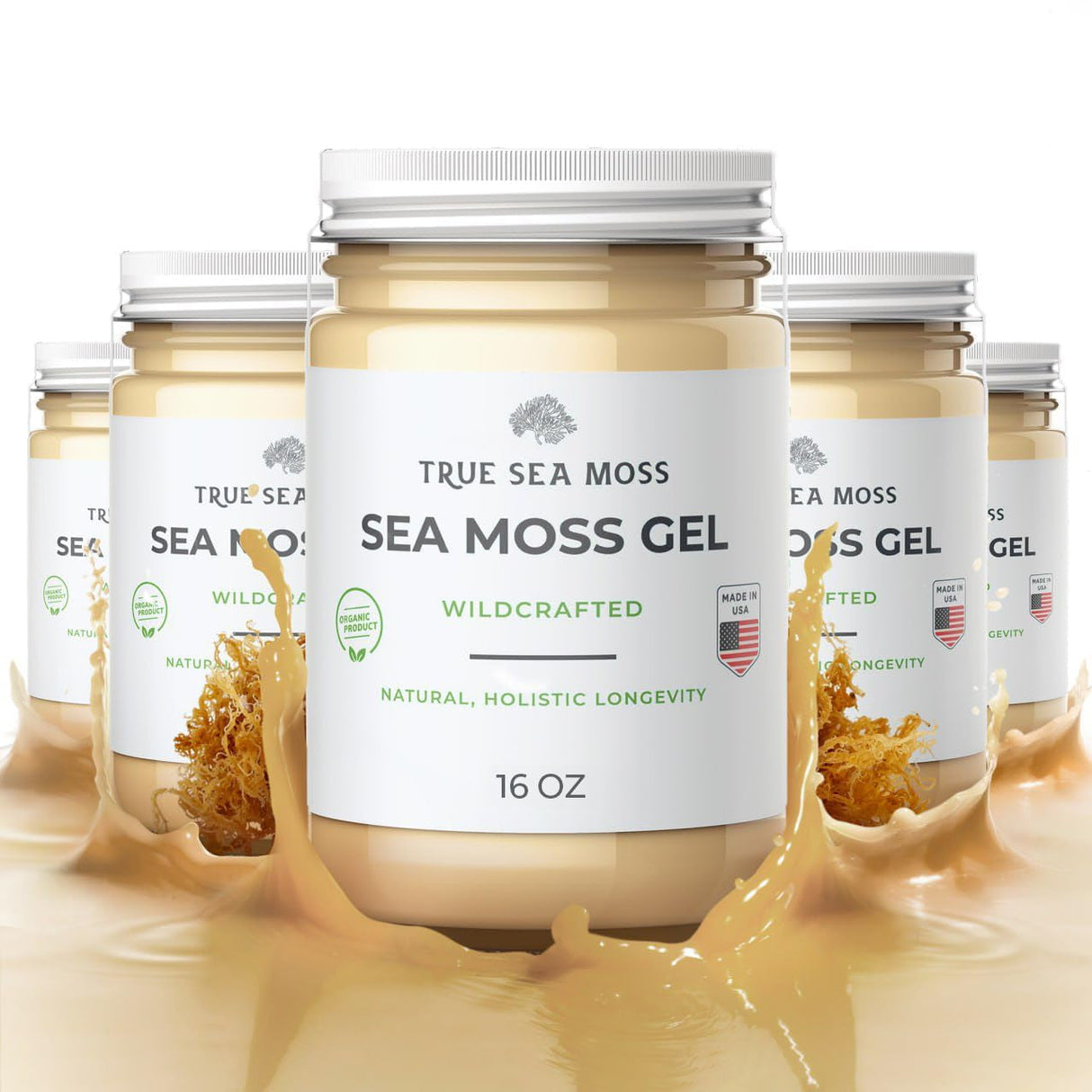 Trueseamoss Wildcrafted Irish Sea Moss Gel –7 Flavors- Nutritious Raw Seamoss Rich in Minerals, Proteins & Vitamins – Antioxidant Health Sea Moss, Vegan Made in USA (MANGO/PINEAPPLE, 1)