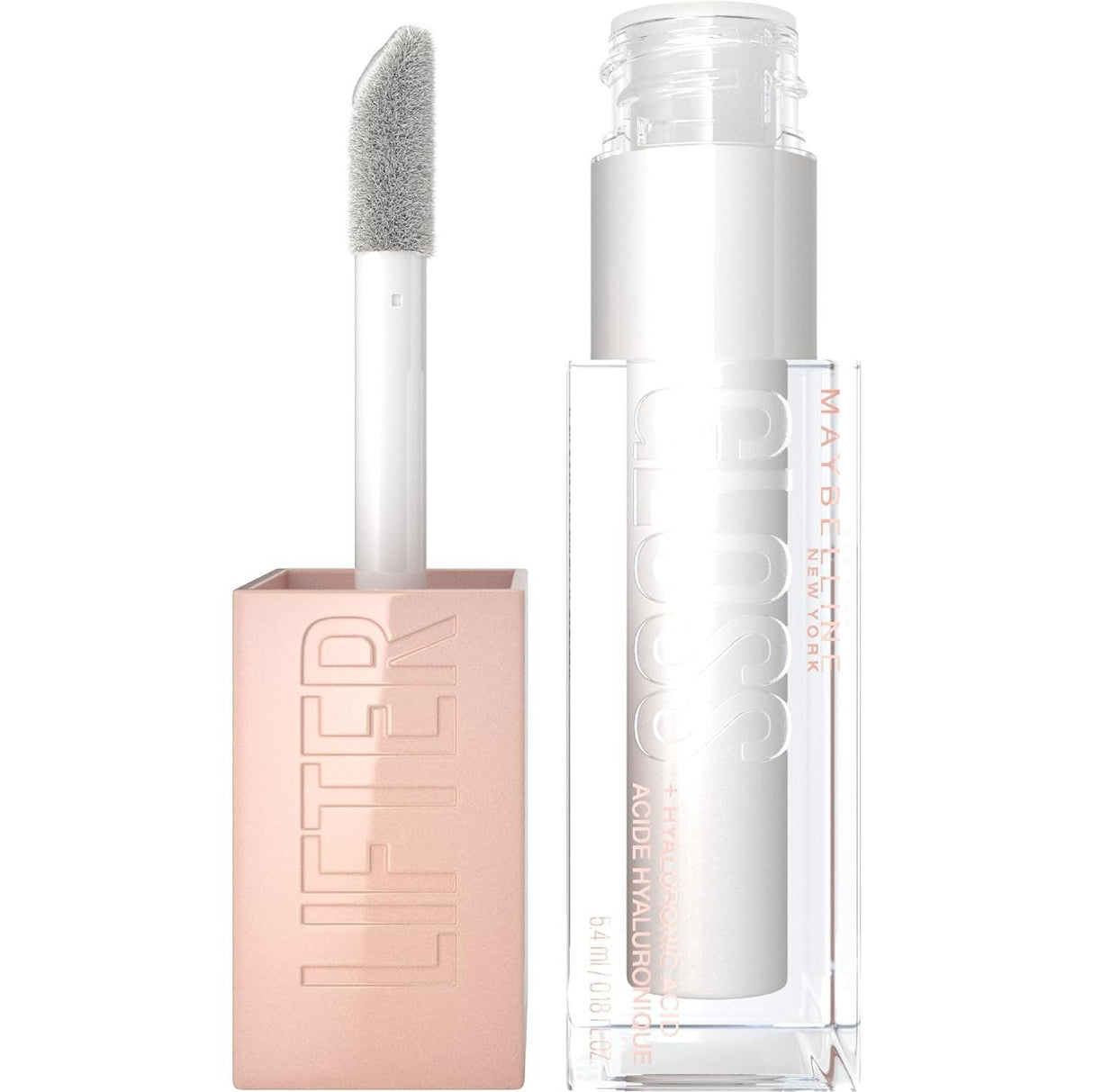 Maybelline Lifter Gloss, Hydrating Lip Gloss with Hyaluronic Acid, Ice, Pink Neutral, 0.18 Ounce - Supply Center USA