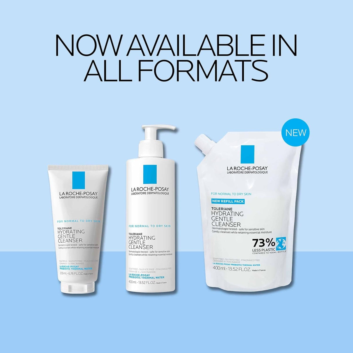 La Roche-Posay Toleriane Hydrating Gentle Face Cleanser | Hydrating Facial Cleanser with Niacinamide + Ceramides | Daily Face Wash for Dry Skin to Normal Skin | Sensitive Skin Tested | Fragrance Free