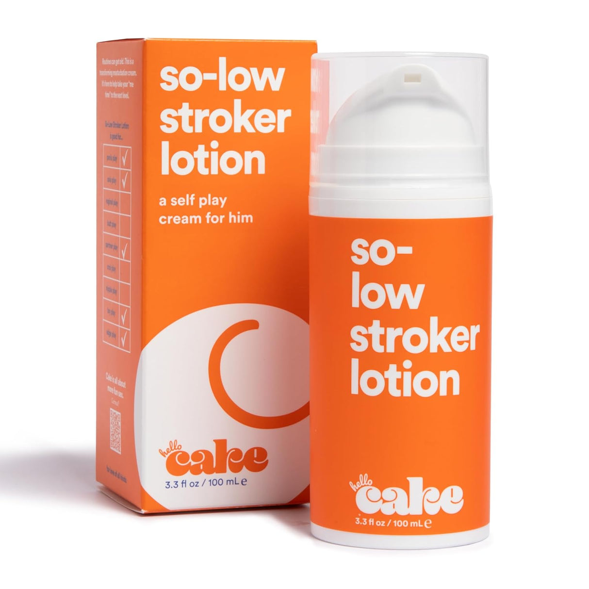 Hello Cake So-Low Stroker Lotion - below the Belt Solo Cream for Men, Natural Moisturizing Ingredients Coconut Oil, Avocado Oil, Aloe Vera, 3.3 Fl Oz
