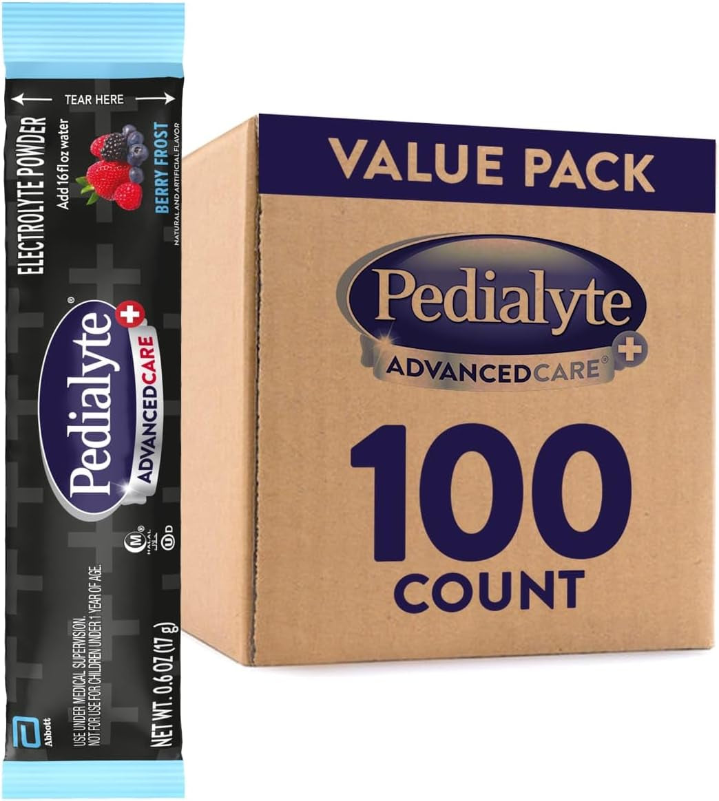 Pedialyte Multi Pack, Electrolyte Hydration Drink, 0.6 Oz Electrolyte Powder Packs, 80 Count