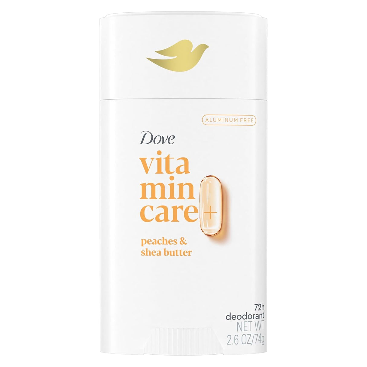 Dove Vitamincare+ Aluminum Free Deodorant Stick Coconut & Shea for 72H Odor Protection Breathable Deodorant for Women 2.6 Oz