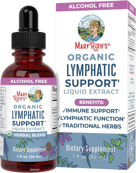 Maryruth Organics Lymphatic Support Drops, USDA Organic Immune Support Supplement, Lymphatic Support with Echinacea & Elderberry, Antioxidant & Immune Defense, Vegan, Non-Gmo, 30 Servings - Supply Center USA