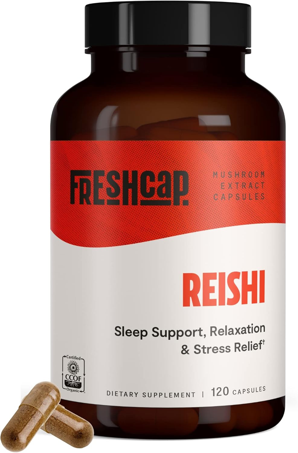 Freshcap Ultimate Mushroom Complex - Ayurveda Lions Mane, Reishi, Cordyceps, Chaga, Turkey Tail, Maitake - Immune Support & Nootropic Supplements for Immunity, Energy, Memory & Focus (120 Capsules)