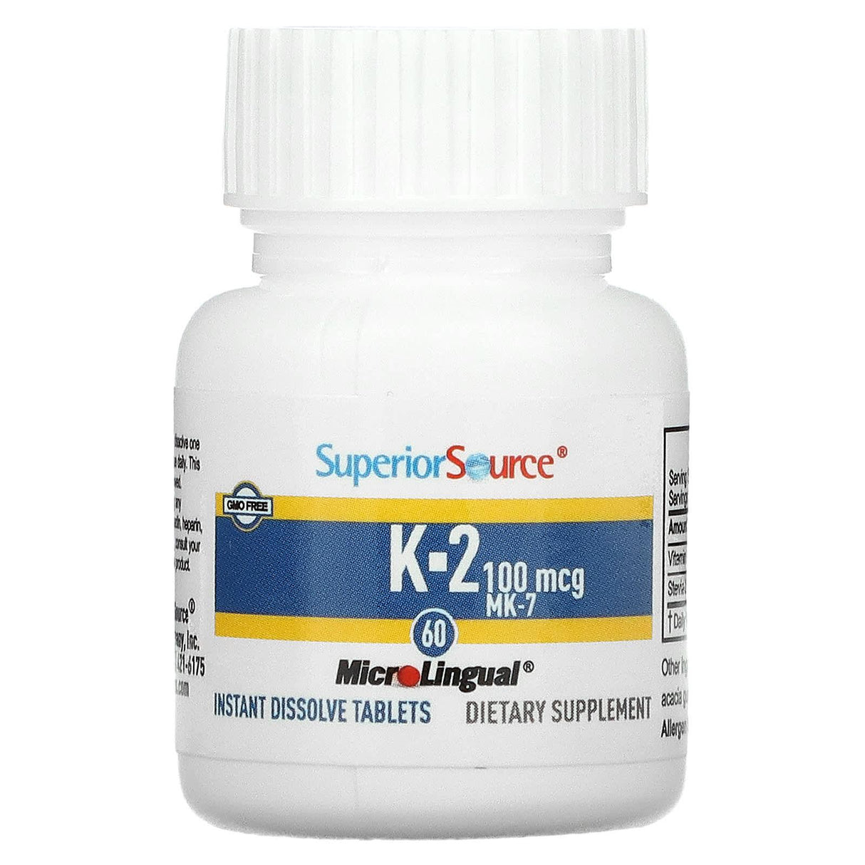 Superior Source, Vitamin K-2, 500 mcg, 60 MicroLingual Instant Dissolve Tablets - Supply Center USA