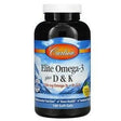 Carlson Labs, Elite Omega-3 Plus D & K, Natural Lemon Flavor, 180 Soft Gels - Supply Center USA