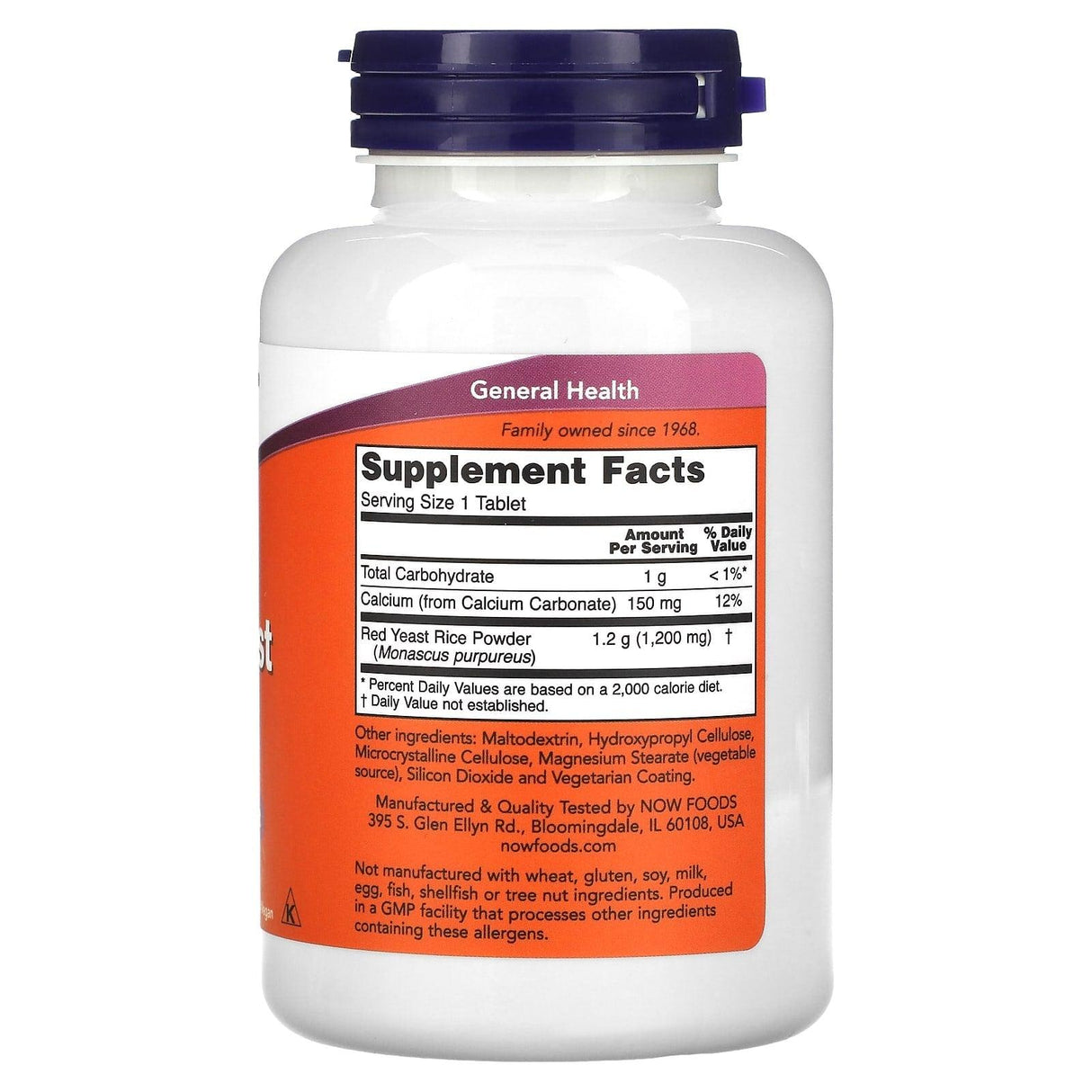 NOW Foods, Red Yeast Rice, 1,200 mg, 120 Tablets - Supply Center USA