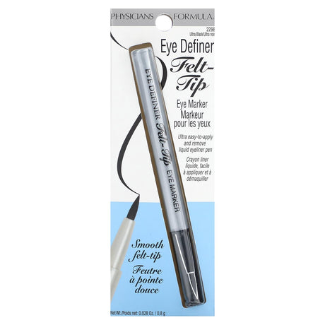 Physicians Formula, Eye Definer, Felt-Tip Eye Marker, Ultra Black, 0.028 oz (0.8 g) - Supply Center USA