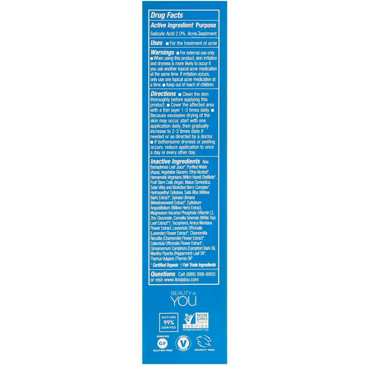 Andalou Naturals, Blemish Vanishing Gel, Maximum Strength, Clear Skin, .6 fl oz (18 ml) - HealthCentralUSA