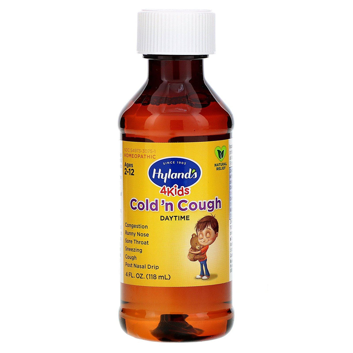 Hyland's, 4 Kids, Cold 'n Cough, Daytime, Ages 2-12, 4 fl oz (118 ml) - Supply Center USA