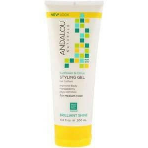 Andalou Naturals, Styling Gel, Brilliant Shine, Medium Hold, Sunflower & Citrus, 6.8 fl oz (200 ml) - HealthCentralUSA