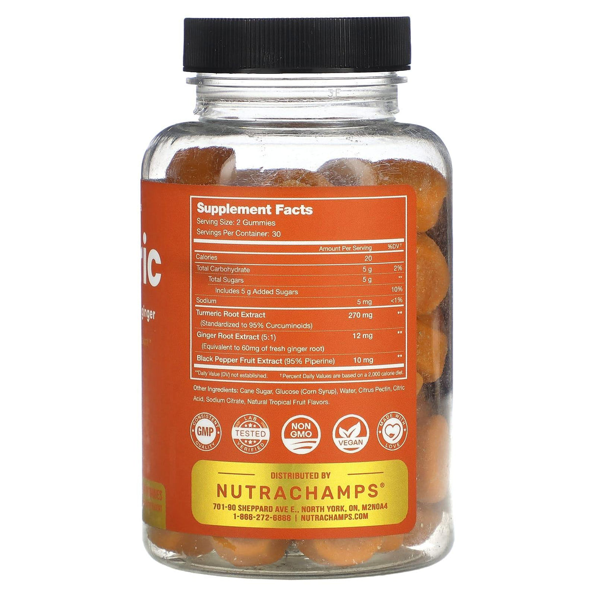 NutraChamps, Turmeric, Natural Tropical Fruit, 60 Vegan Gummies - Supply Center USA