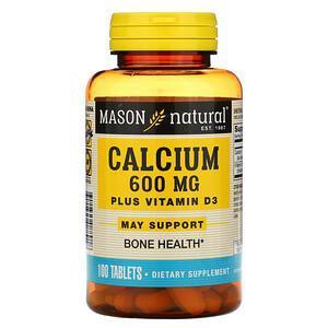 Mason Natural, Calcium Plus Vitamin D3, 600 mg, 100 Tablets - HealthCentralUSA