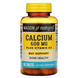 Mason Natural, Calcium Plus Vitamin D3, 600 mg, 100 Tablets - HealthCentralUSA