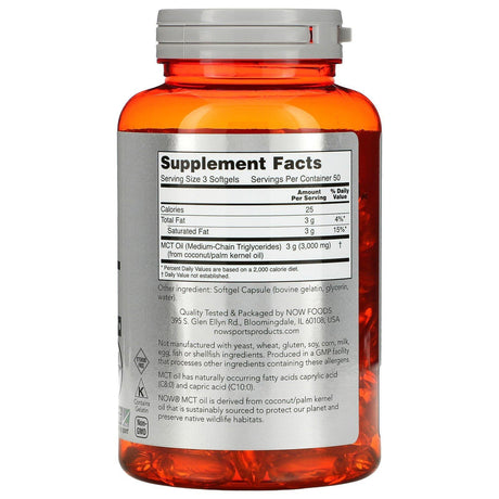 Now Foods, Sports, MCT Oil, 1,000 mg, 150 Softgels - Supply Center USA