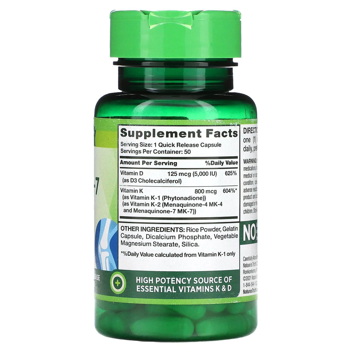 Nature's Truth, K-2 + MK-7 Complex, 800 mcg, 50 Quick Release Capsules - Supply Center USA