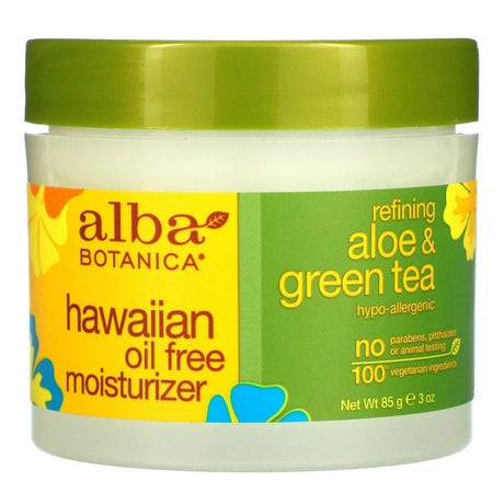 Alba Botanica, Hawaiian Oil Free Moisturizer, Refining Aloe & Green Tea, 3 oz (85 g) - Supply Center USA