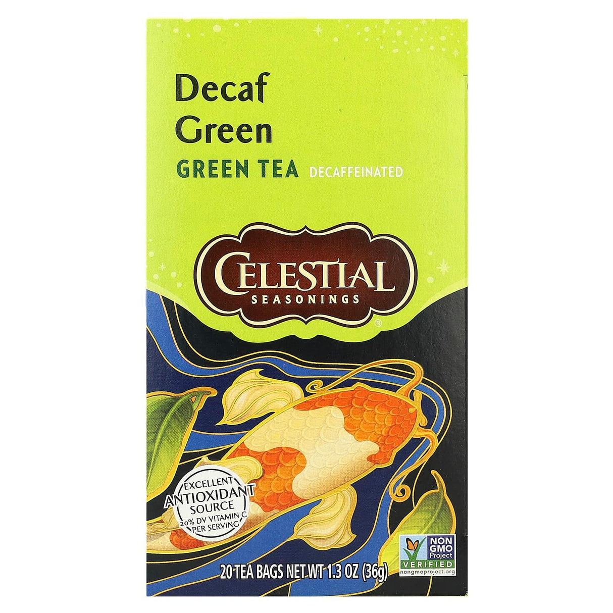 Celestial Seasonings, Green Tea, Decaf , 20 Tea Bags, 1.3 oz (36 g) - Supply Center USA