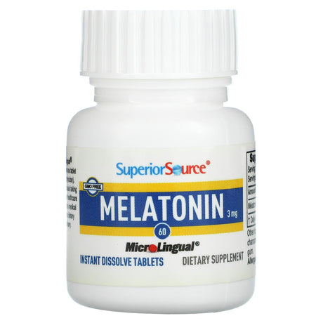 Superior Source, Melatonin, 1 mg, 100 MicroLingual Instant Dissolve Tablets - Supply Center USA