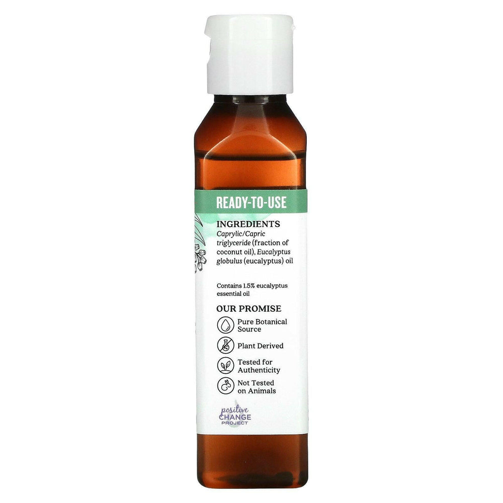 Aura Cacia, Pure Essential Oil In Fractionated Coconut Oil, Eucalyptus, 4 fl oz (118 ml) - HealthCentralUSA