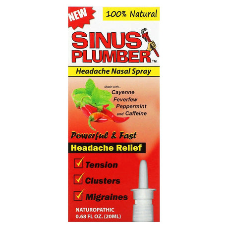 Greensations, Sinus Plumber, Headache Nasal Spray, 0.68 fl oz (20 ml) - Supply Center USA