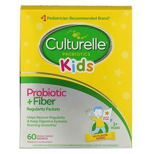 Culturelle, Kids, Regularity Probiotic + Fiber, 1+ Years, Unflavored, 60 Single Serve Packets - Supply Center USA