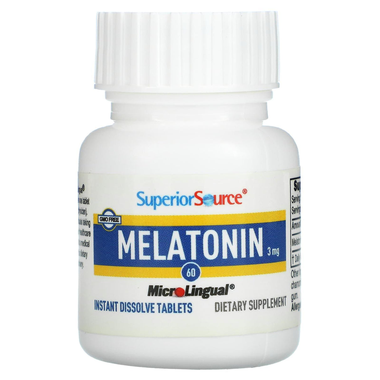 Superior Source, Melatonin, 3 mg, 60 MicroLingual Instant Dissolve Tablets - Supply Center USA