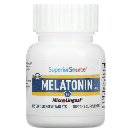 Superior Source, Melatonin, 5 mg, 60 MicroLingual Instant Dissolve Tablets - Supply Center USA