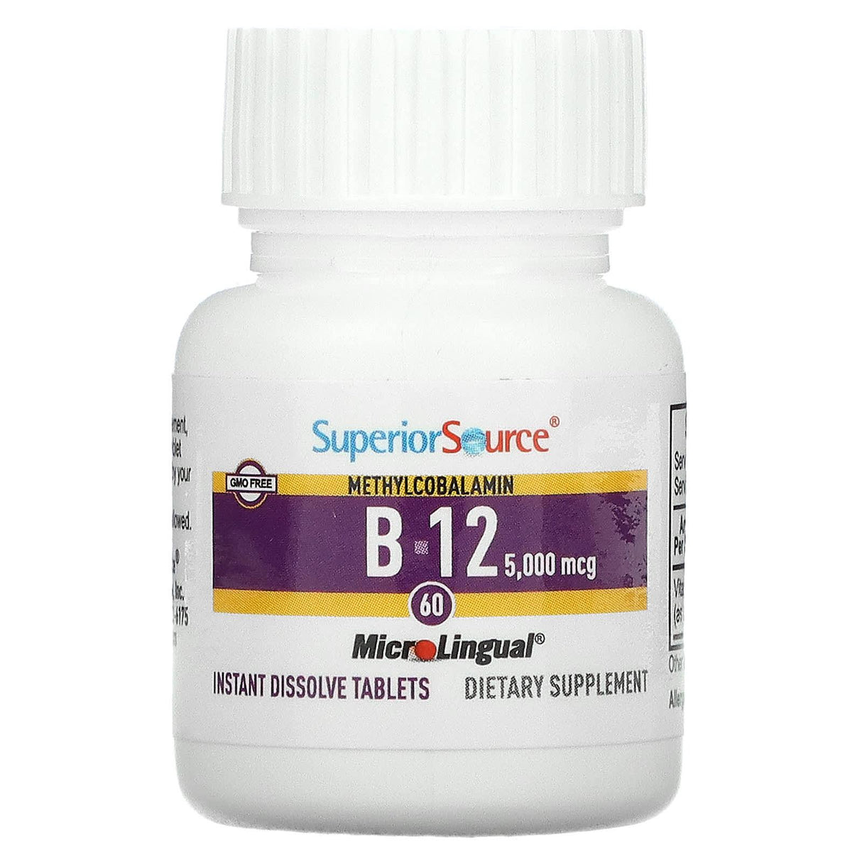 Superior Source, Methylcobalamin B-12, 5,000 mcg, 60 MicroLingual Instant Dissolve Tablets - Supply Center USA