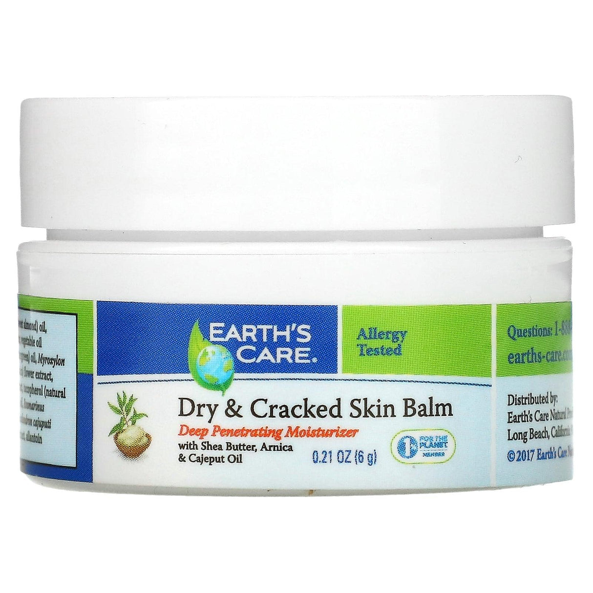 Earth's Care, Dry & Cracked Skin Balm, 0.21 oz (6 g) - Supply Center USA