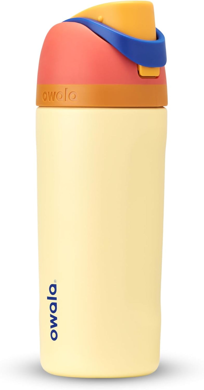 Owala Freesip Insulated Stainless Steel Water Bottle with Straw for Sports, Travel, and School Bpa-Free Sports Water Bottle, 24 Oz, Shy Marshmallow