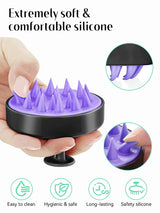 HEETA Shampoo Scalp Brush Massager Hair Growth, Scalp Scrubber with Soft Silicone Bristles for Hair Growth & Dandruff Removal, Hair Brush for Scalp Exfoliator, Black