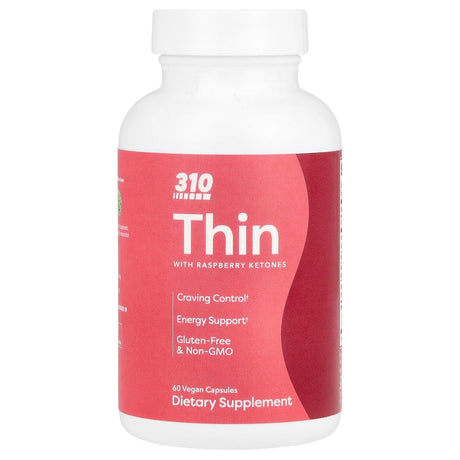 310 Nutrition, Thin With Raspberry Ketones, 60 Vegan Capsules - Supply Center USA