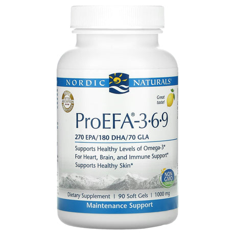 Nordic Naturals, ProEFA - 3-6-9, Lemon , 1,000 mg, 180 Softgels - Supply Center USA