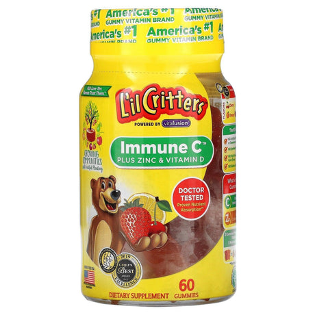 L'il Critters, Immune C Plus Zinc & Vitamin D, Assorted Flavors, 60 Gummies - Supply Center USA