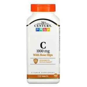 21st Century, Vitamin C with Rose Hips, 1,000 mg, 110 Tablets - Supply Center USA