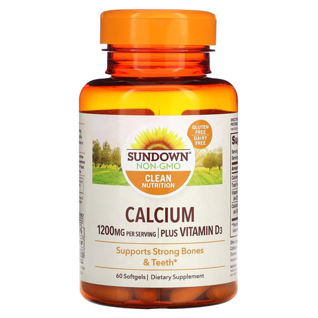 Sundown Naturals, Calcium, Plus Vitamin D3, 600 mg, 60 Softgels - Supply Center USA