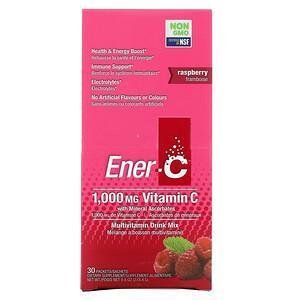 Ener-C, Vitamin C, Multivitamin Drink Mix, Raspberry, 30 Packets, 9.8 oz (278.4 g) - Supply Center USA