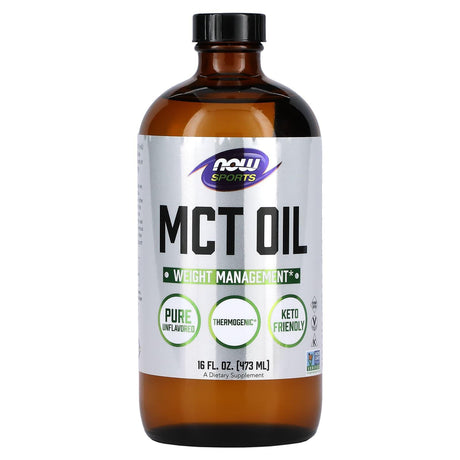 NOW Foods, Sports, MCT Oil, Unflavored, 16 fl oz (473 ml) - Supply Center USA