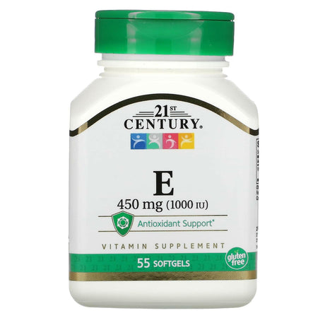 21st Century, E, 450 mg (1,000 IU), 55 Softgels - Supply Center USA