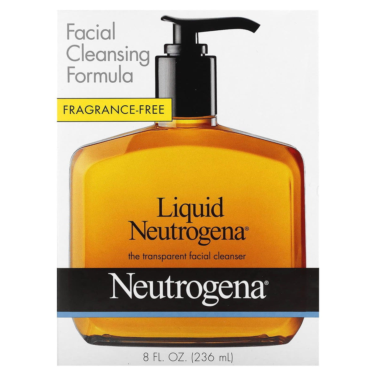 Neutrogena, Liquid Neutrogena, Facial Cleansing Formula, Fragrance Free, 8 fl oz (236 ml) - Supply Center USA