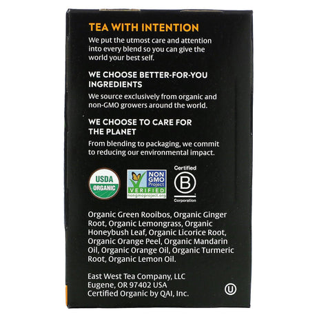 Choice Organic Teas, Herbal Tea, Mandarin Ginger, Caffeine Free, 16 Tea Bags, 1.02 oz (29 g) - Supply Center USA