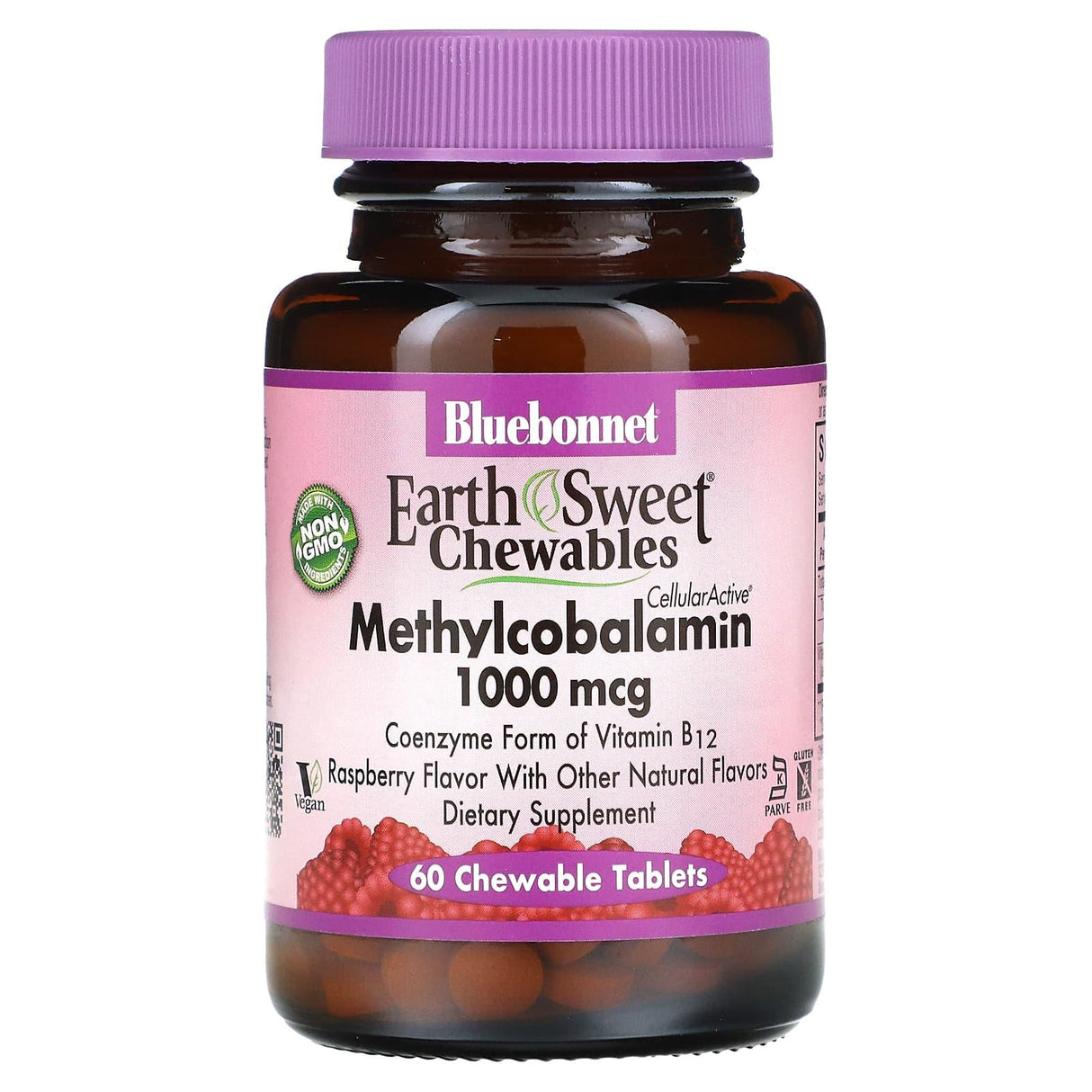 Bluebonnet Nutrition, EarthSweet Chewables, Methylcobalamin, Raspberry , 1,000 mcg, 60 Chewable Tablets - Supply Center USA