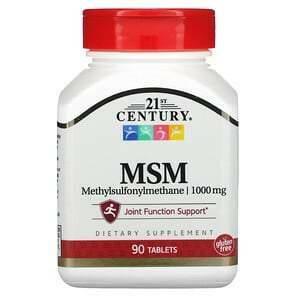 21st Century, MSM, Methylsulfonylmethane, 1,000 mg, 90 Tablets - Supply Center USA