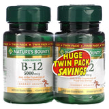 Nature's Bounty, B-12, Naturally Cherry, 5,000 mcg, Twin Pack, 40 Quick Dissolve Tablets Each - Supply Center USA