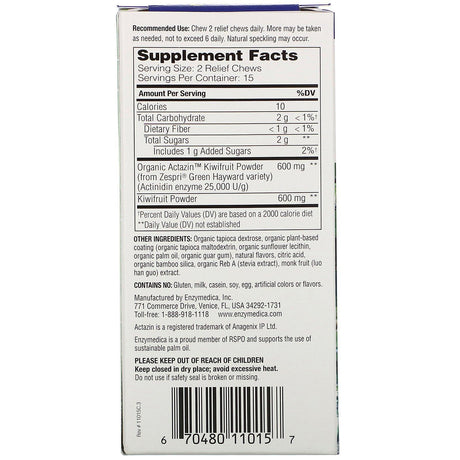 Enzymedica, Kiwi Regularity, Kiwi Flavor, 30 Relief Chews - Supply Center USA